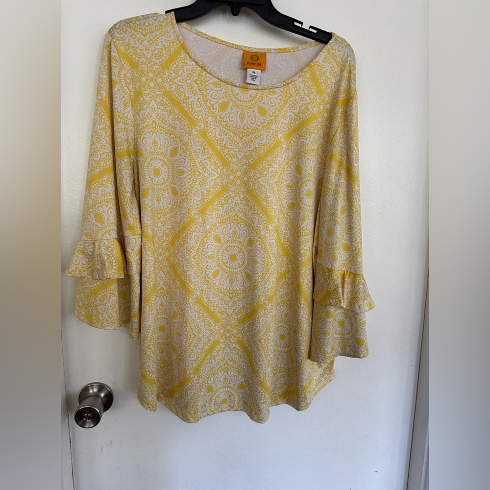 Yellow Patterned Women's Blouse